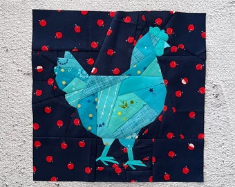 Geometric Chicken + Silhouette Paper Pieced Pattern