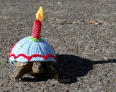 Birthday Candle tortoise cozy - made to order, your choice of colors