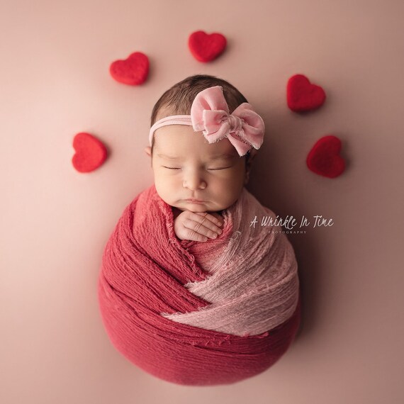 Double Dipped Red Pink Valentine s DOUBLE LENGTH Double Dipped Wrap Newborn Baby Wraps Tie Dye Wrap Premium Natural Newborn Wrap Etsy