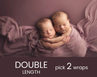 EXTRA LONG Wraps - Pick 2 - Double Length Premium Natural Newborn Wrap - Extra Large Cheesecloth Wrap - Baby Wrap - Photo Prop