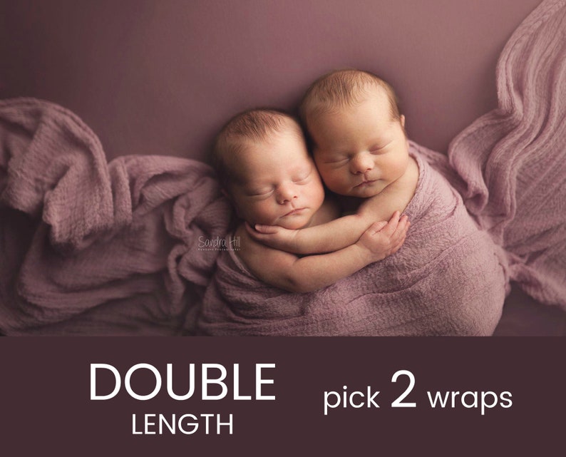 EXTRA LONG Wraps Pick 2 Double Length Premium Natural Newborn Wrap Extra Large Cheesecloth Wrap Baby Wrap Photo Prop image 1