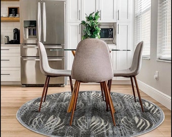 Round Rug 5'3 Feathers by Inspire Me Home Decor