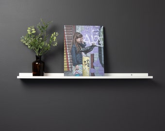 3.5" EXTRA DEEP 6 Ft Floating Ledge For Photos and Pictures,  Stainless Steel