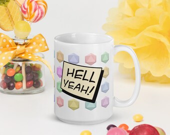 Hell Yeah! In-Credible! DnD Catchphrase, Dungeons and Dragons Gift, White glossy mug