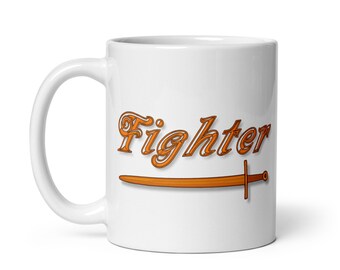 Fighter Action Surge Dungeons and Dragons Class Gift White glossy mug