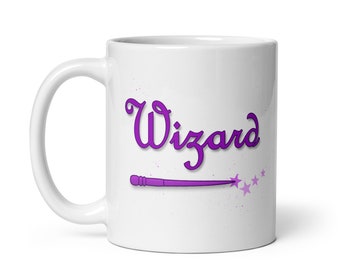 Wizard DnD Class, Magic Missile, Dungeons and Dragons Gift, White glossy mug