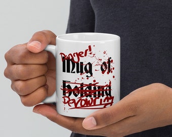 Mug of Devouring, Dungeons and Dragons, DnD Gift, White glossy mug