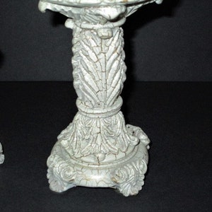Resin Ivory Crackle Finnish Pillar Candle Holder, Set of 2, Shabby Chic Grecian Pillar Design, Elements image 3