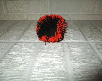 Orange and Black Koosh Ball, 3 1/4" in diameter, 1990's toys, stress reliever