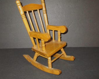 Doll Rocking Chair, Wood Rocking Chair, 12 inch tall chair, Wooden Collectible, Accessory/Decor, Paintable