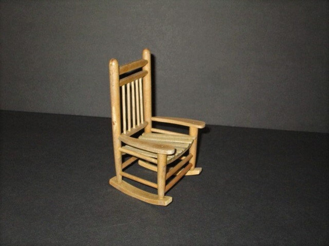 Mini Doll Rocking Chair, Wood Rocking Chair, 5 1/2
