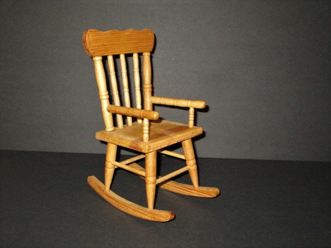 Wood Doll Rocking Chair, 10 Inch Tall Chair, Wooden Collectible, Doll ...