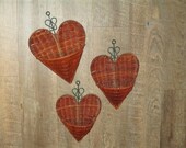Vintage Nesting Heart Wall Pocket Basket, Heart Wall Pocket, Set of 3, Graduated size Wicker Wall Planter Container, Farmhouse Decor