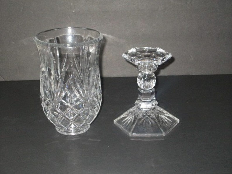 Vintage Shannon Lead Crystal Lexington Hurricane Lamp Candle Etsy