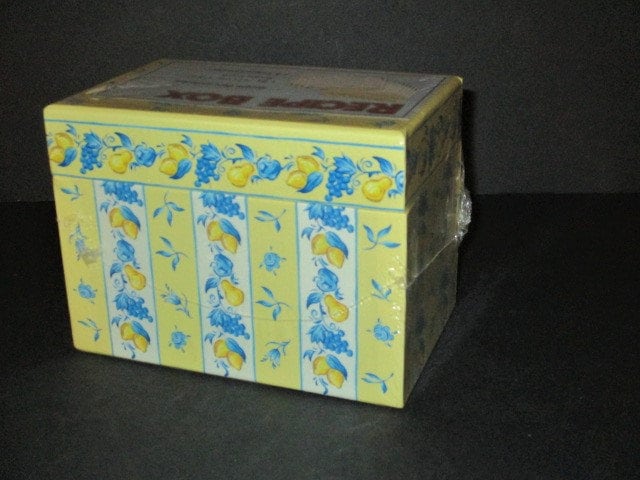 VIntage RECIPE BOX CARDS DIVIDERS Yellow FRUIT Lemons MARTIN DESIGNS SEALED