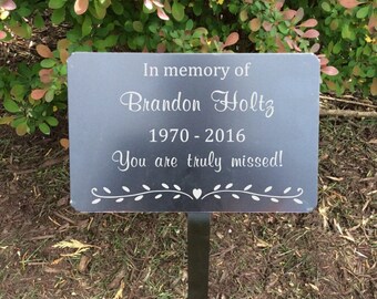 memorial garden signs, metal memorial plaque, garden memorial sign, metal memorial markers, metal garden marker, garden plaques, memorial