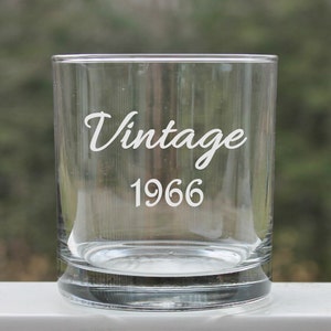 birthday whiskey glasses, scotch glass, etched whiskey glass, whiskey gift, birthday rock glass