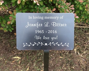 Personalized Memorial Tree Plaque with Stake, Memorial Garden Mark, Custom Name Plates