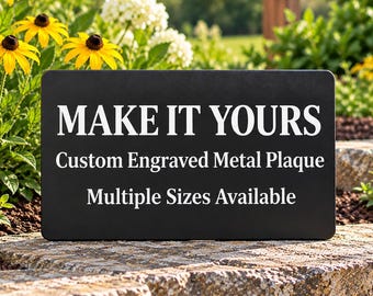 Custom Metal Garden Plaque – Engraved Outdoor Sign | Yard & Garden Decor | Weatherproof Metal Marker