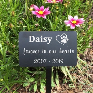 Custom Outdoor Pet Memorial Plaque with Stake - Personalized Remembrance Marker
