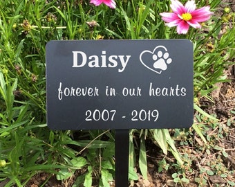 Personalized Pet Memorial Marker: Engraved Dog or Cat Grave Plaque with Stake