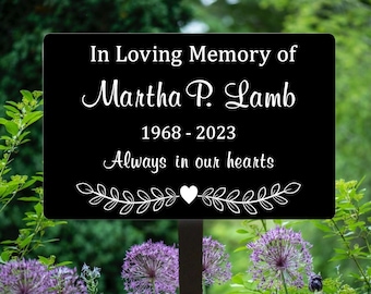 Memorial plaque, memorial tree marker, personalized metal plaques with stake