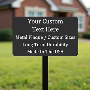 Custom Engraved Metal Yard Sign: Outdoor Garden Marker with Stake