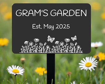 Custom Metal Garden Sign with Stake – Flower Garden Plaque | Outdoor Yard Decor