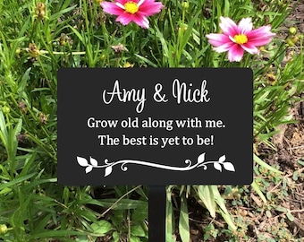 Personalized Tree Plaque, Outdoor Wedding Plaque, Dedication plaque, Tree Planting, Garden Plaque 5x3", 12" or 16" stake