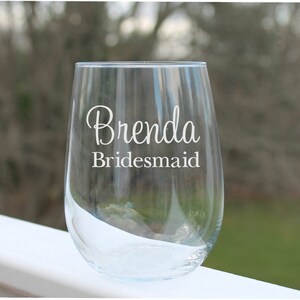 Etched Wine Glasses, Wedding Wine Glasses, Bridesmaid Gift, Etched Wine Glass, Custom Wine Glasses, Custom Wine Glass, Monogram Wine Glasses