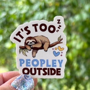 Show off your love for sloths with this adorable sloth vinyl sticker! Designed for durability and style, this waterproof decal is perfect for decorating your laptop, car, water bottle, tumbler, notebook, and more.