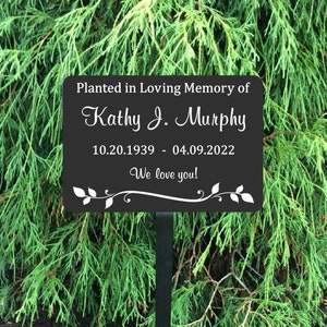 Black metal plaque with stake. Engraved with your custom text.
Outdoor Durable and high-quality metal plaques that are ideal for marking gardens, trails, trees, exhibits, and more.