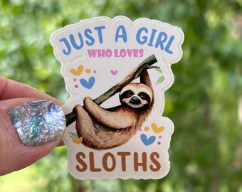 Sloth Lover Waterproof Vinyl Decal: Laptop, Car Sticker