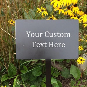 metal yard signs, custom engraved, personalized plaque with stake