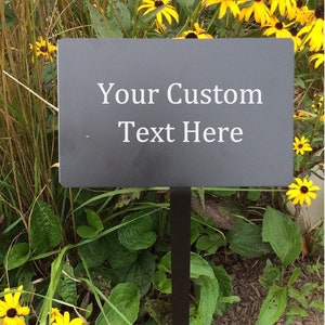 Custom Engraved Metal Yard Sign: Personalized Garden Plaque with Stake