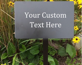 Custom Engraved Metal Yard Sign: Personalized Garden Plaque with Stake