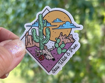 Southwest Desert Cactus Sticker - Durable Vinyl Decal Waterproof