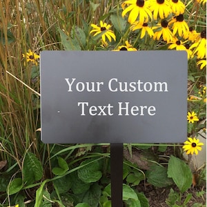 metal yard signs, yard stakes, outdoor plaques, garden markers, tree marker