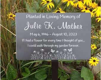 garden marker, tree memorial, garden plaque, dedication plaque