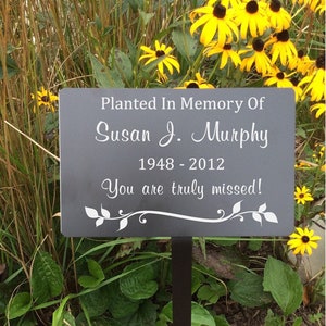 engraved memorial plaque, memorial tree marker, metal plaques, memorial garden image 2