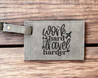 Personalized Leather Luggage Tag: Engraved Travel Accessories