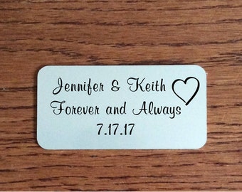 Custom Engraved Metal Name Plate – Personalized Tag, Picture Frame Plaque, Wedding Label, Metal Name Sign, Name Tags