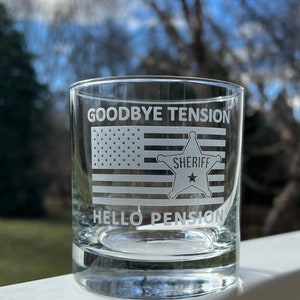 Etched Whiskey Glass: Sheriff Retirement Gift, Law Enforcement