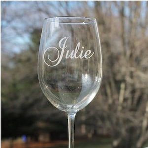 Personalized Wine Glasses, wine glasses with name, personalized wine glass with stem, Etched wine glasses, custom wine glasses image 1