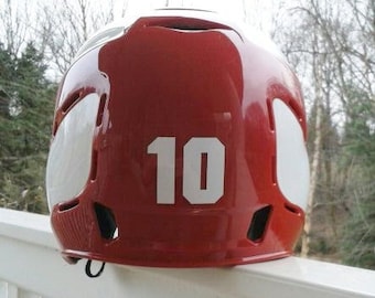2" Vinyl Number Decal Stickers for Sports Helmets, Custom Football Baseball Softball Hockey Helmet Numbers
