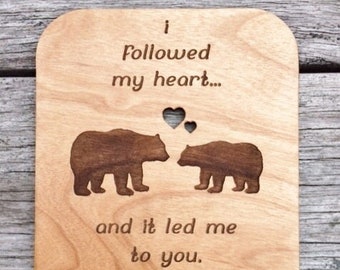 wood cards, engraved wooden cards, laser engraved card, anniversary, birthday, 4x6"