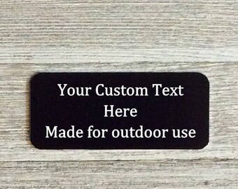 Personalized Metal Plaque, Custom Engraved Metal Outdoor Tag,  3 x 1.50"