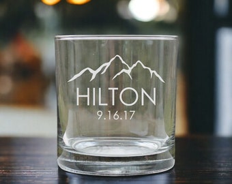 Engraved Whiskey Glasses, Personalized Rock Glass - Unique Custom Gifts for Him