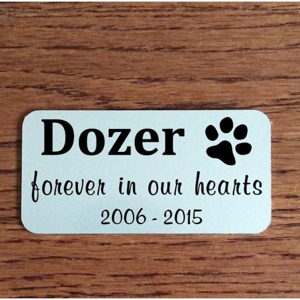 Personalized pet memorial plaque, Engraved memorial plaque, custom Name Plate, personalized Pet memorial, pet urn plaque