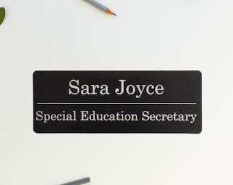 Personalized Engraved Metal Name Plate: Custom Office Door Sign (8x3")